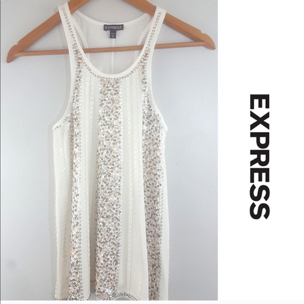 EXPRESS White glitter cami